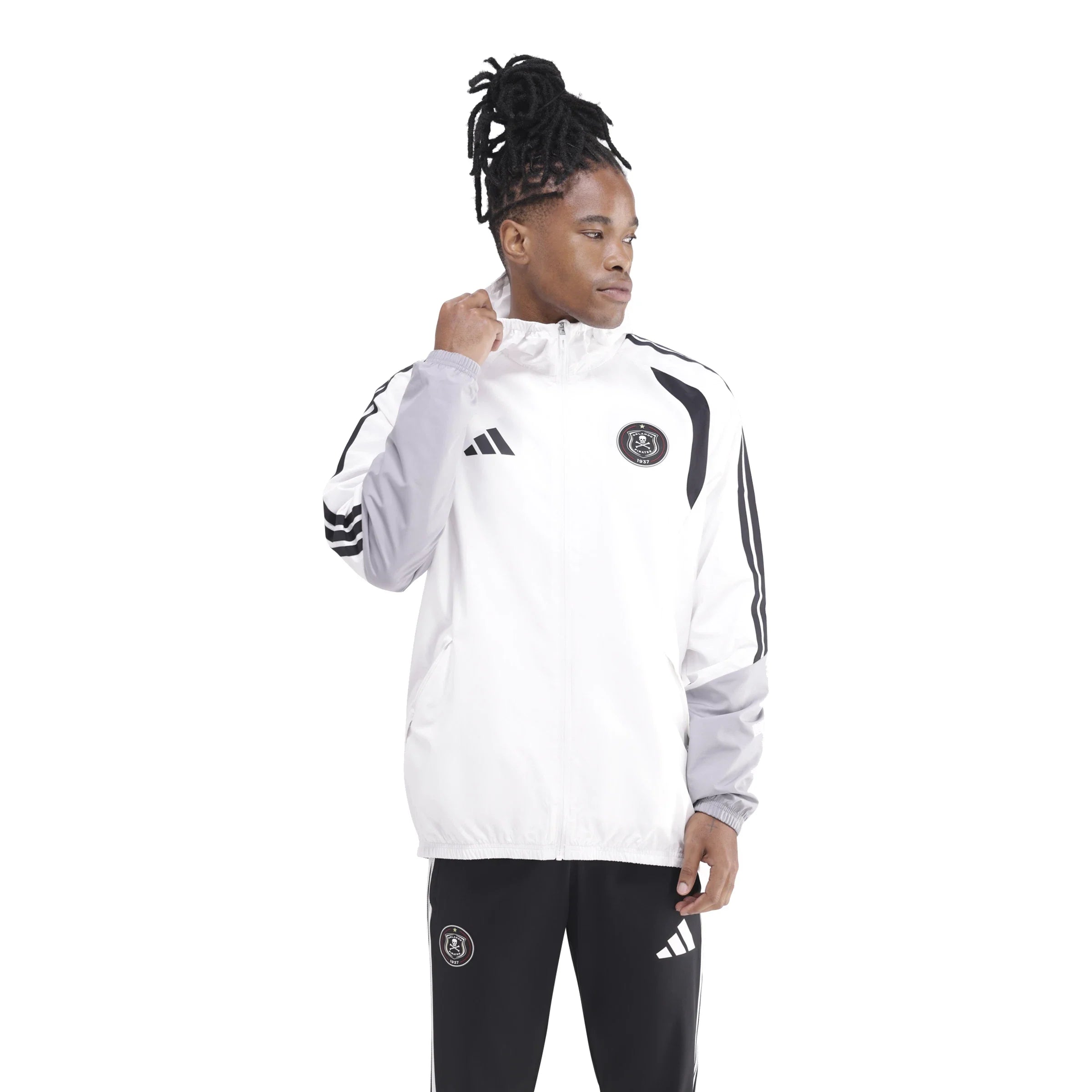 Orlando Pirates Adidas Tiro 26 Competition All-Weather Jacket White Light Onix Black