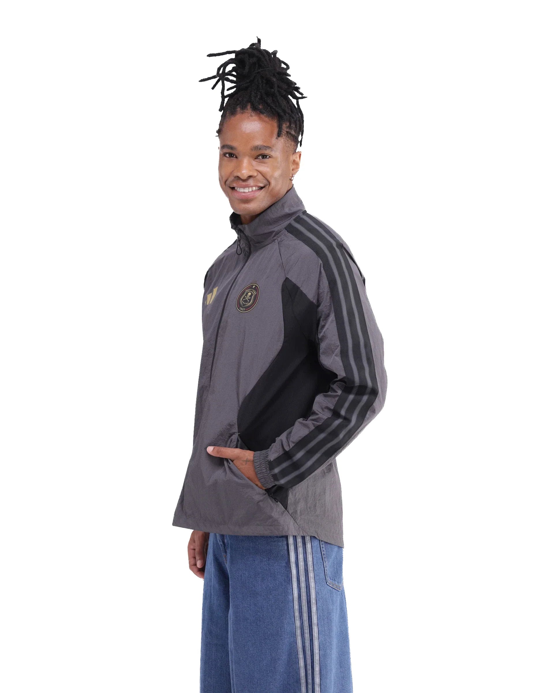 Orlando Pirates Adidas Home Anthem Jacket Grey Six