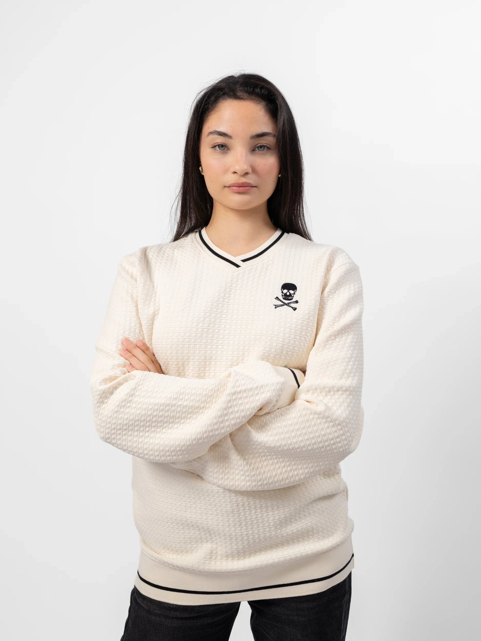 Orlando Pirates V-neck Waffle Sweatshirt White