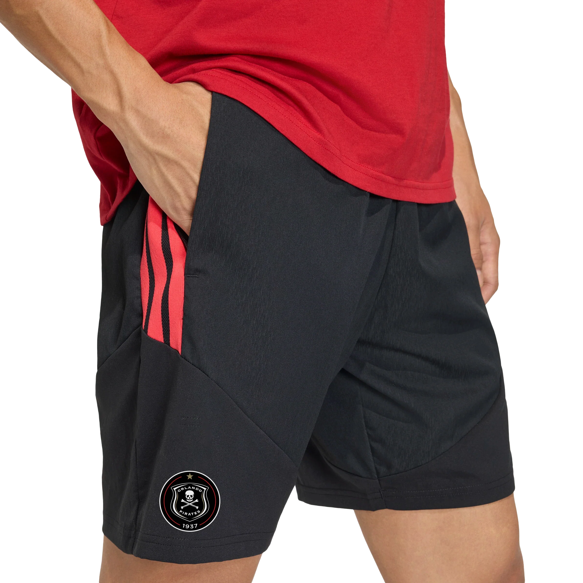 Orlando Pirates Adidas Tiro 26 Competition Downtime Shorts Black Black Semi Lucid Red