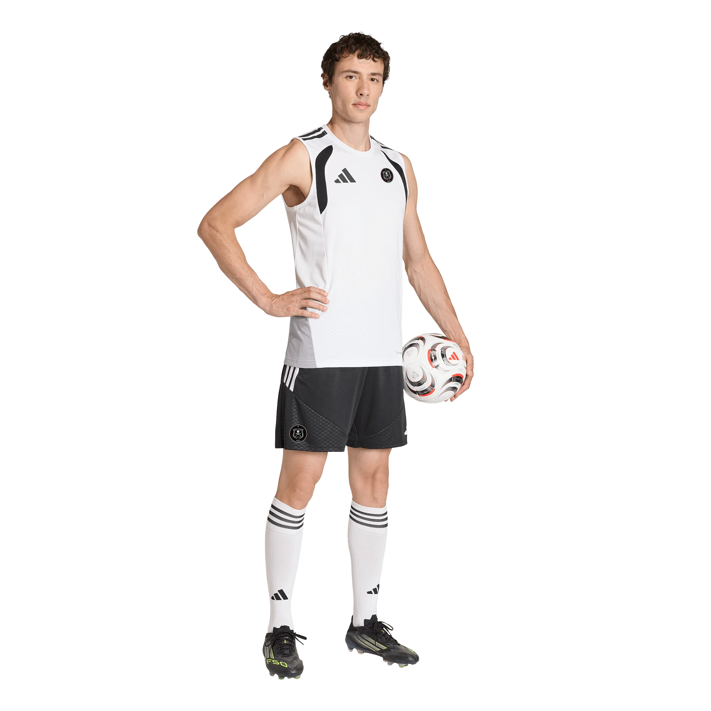 Orlando Pirates Adidas Tiro 26 Competition Sleeveless Jersey White Black