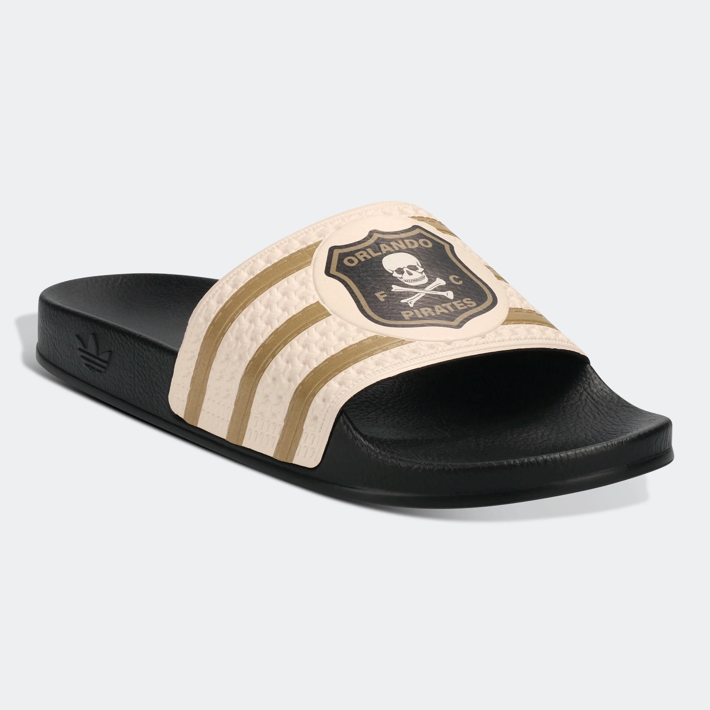 Orlando Pirates Adidas Trefoil Slides Black Khaki Linen