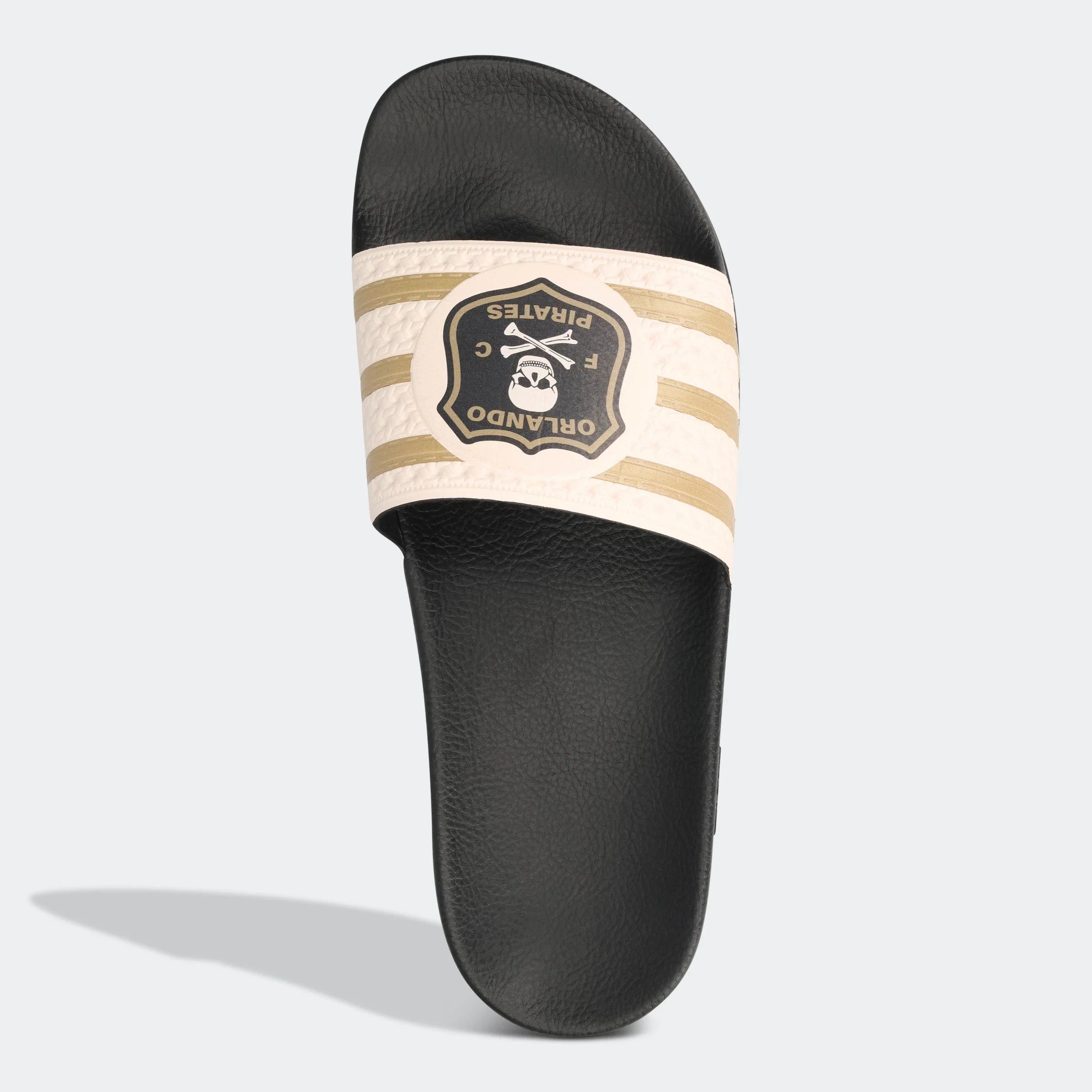 Orlando Pirates Adidas Trefoil Slides Black Khaki Linen