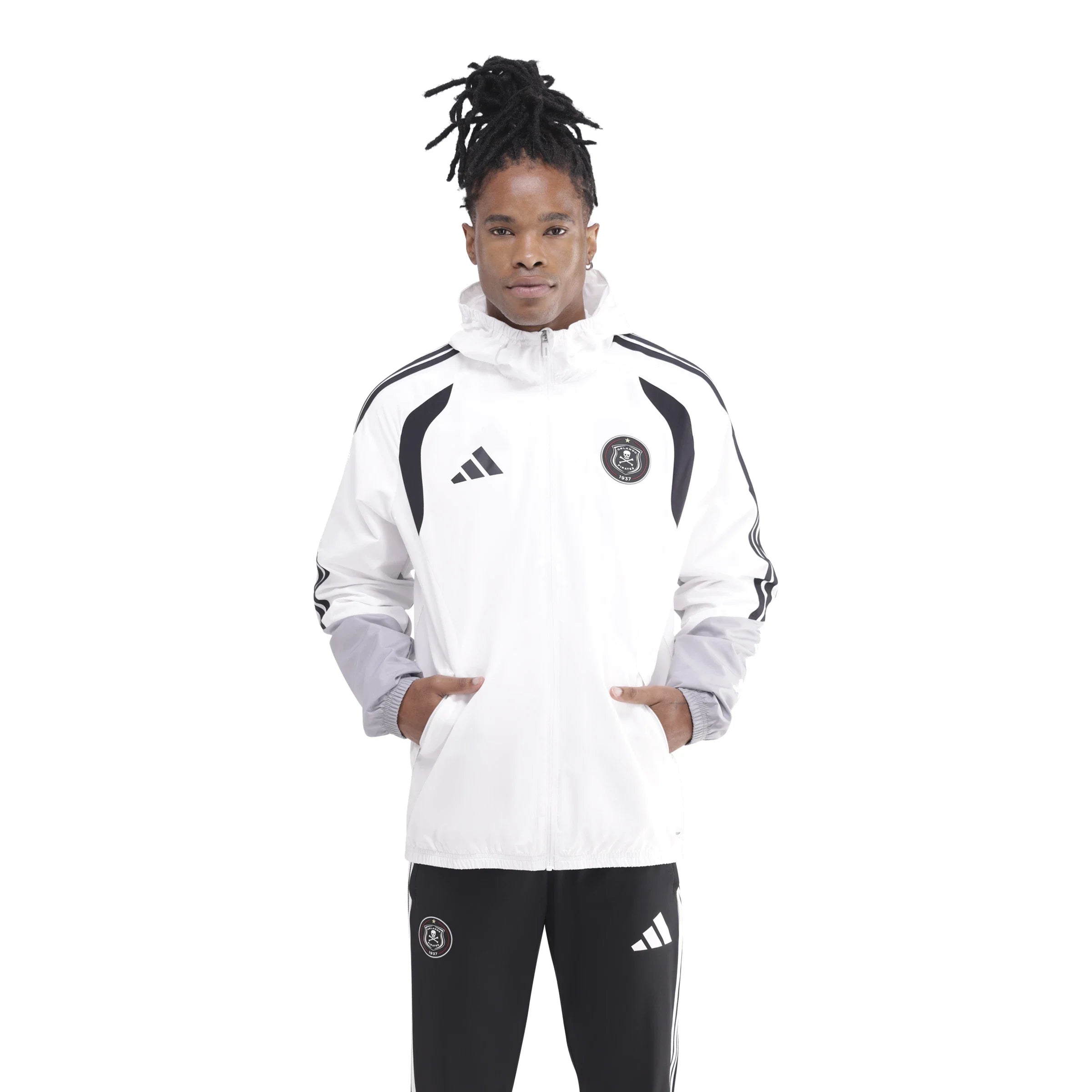 Orlando Pirates Adidas Tiro 26 Competition All-Weather Jacket White Light Onix Black