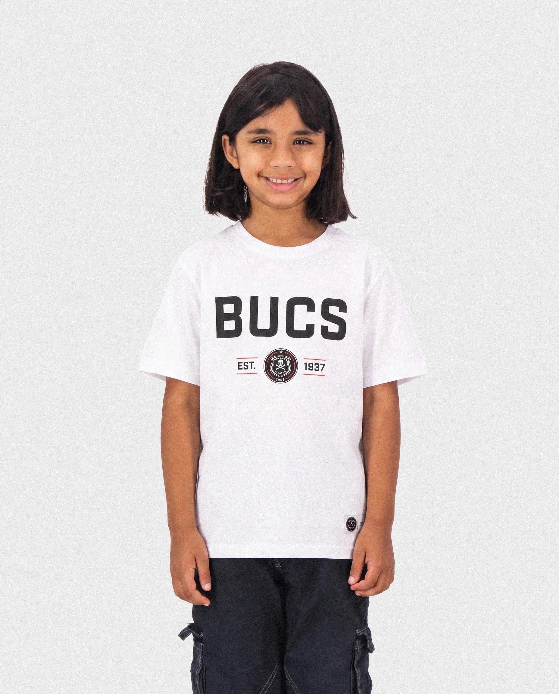 Orlando Pirates Kids Bucs Crew Tee White