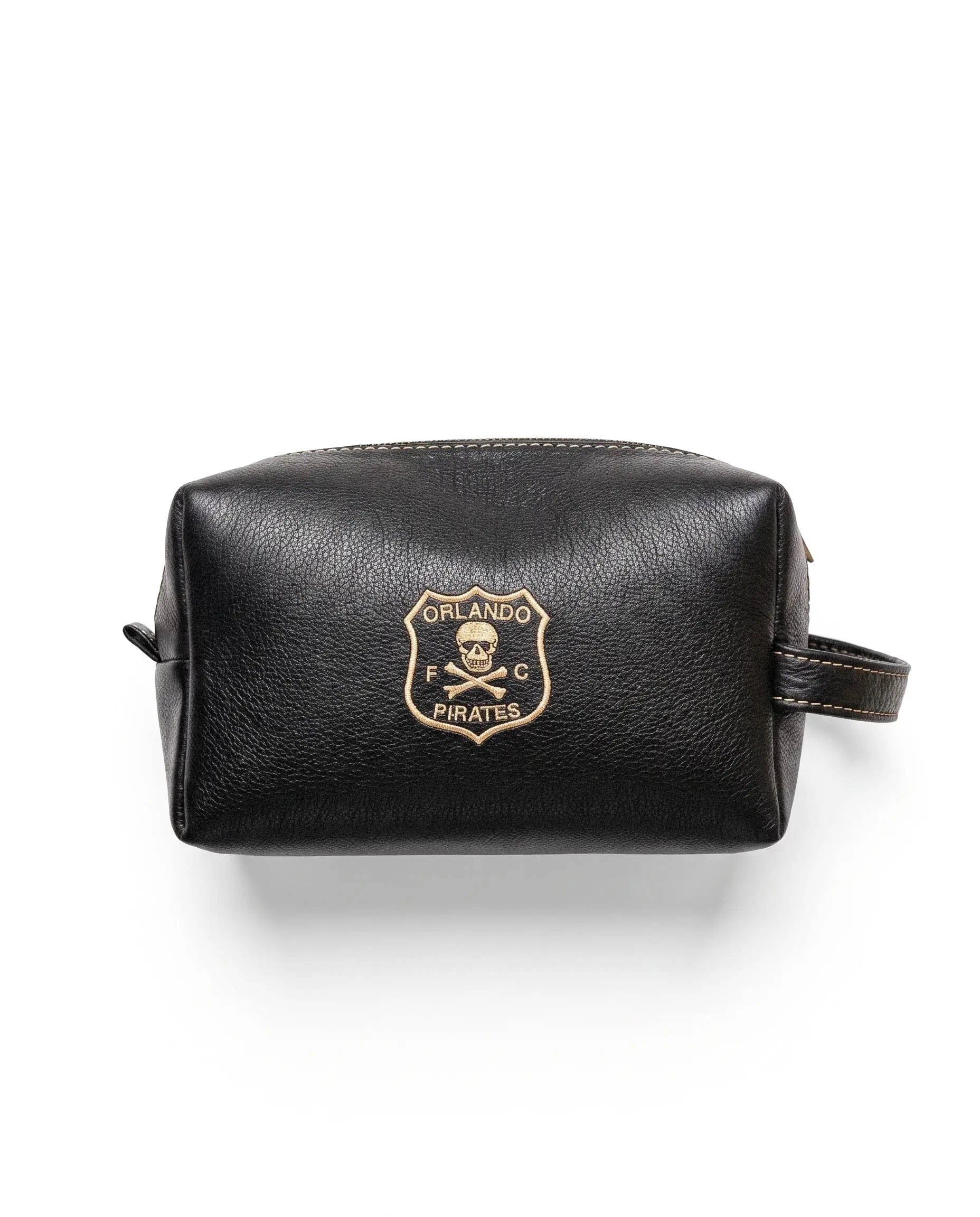 Orlando Pirates Leather Wash Bag Black