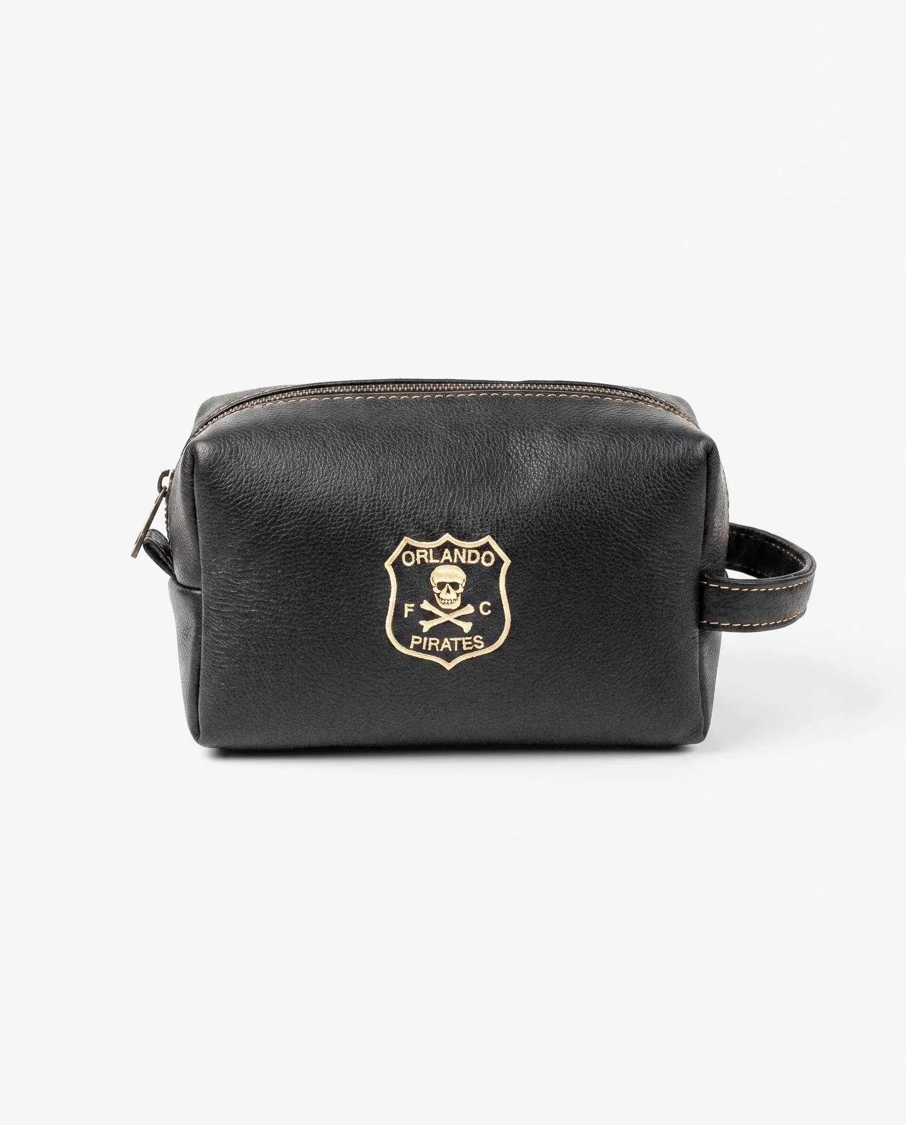 Orlando Pirates Leather Wash Bag Black