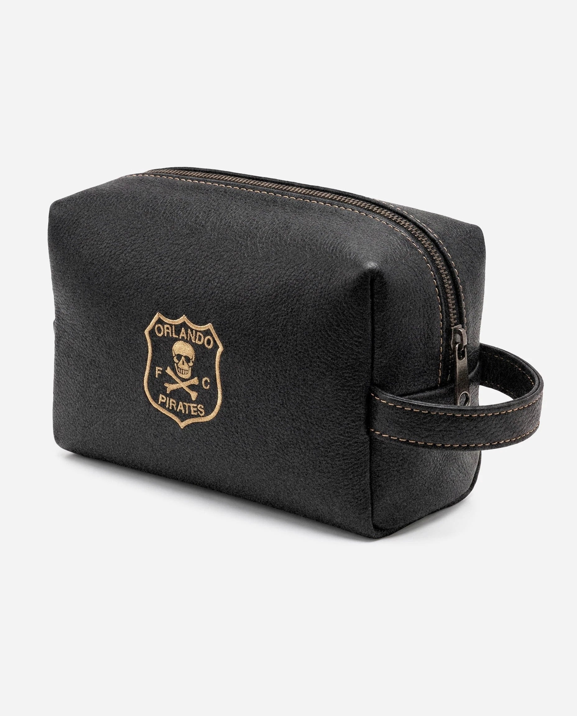 Orlando Pirates Leather Wash Bag Black
