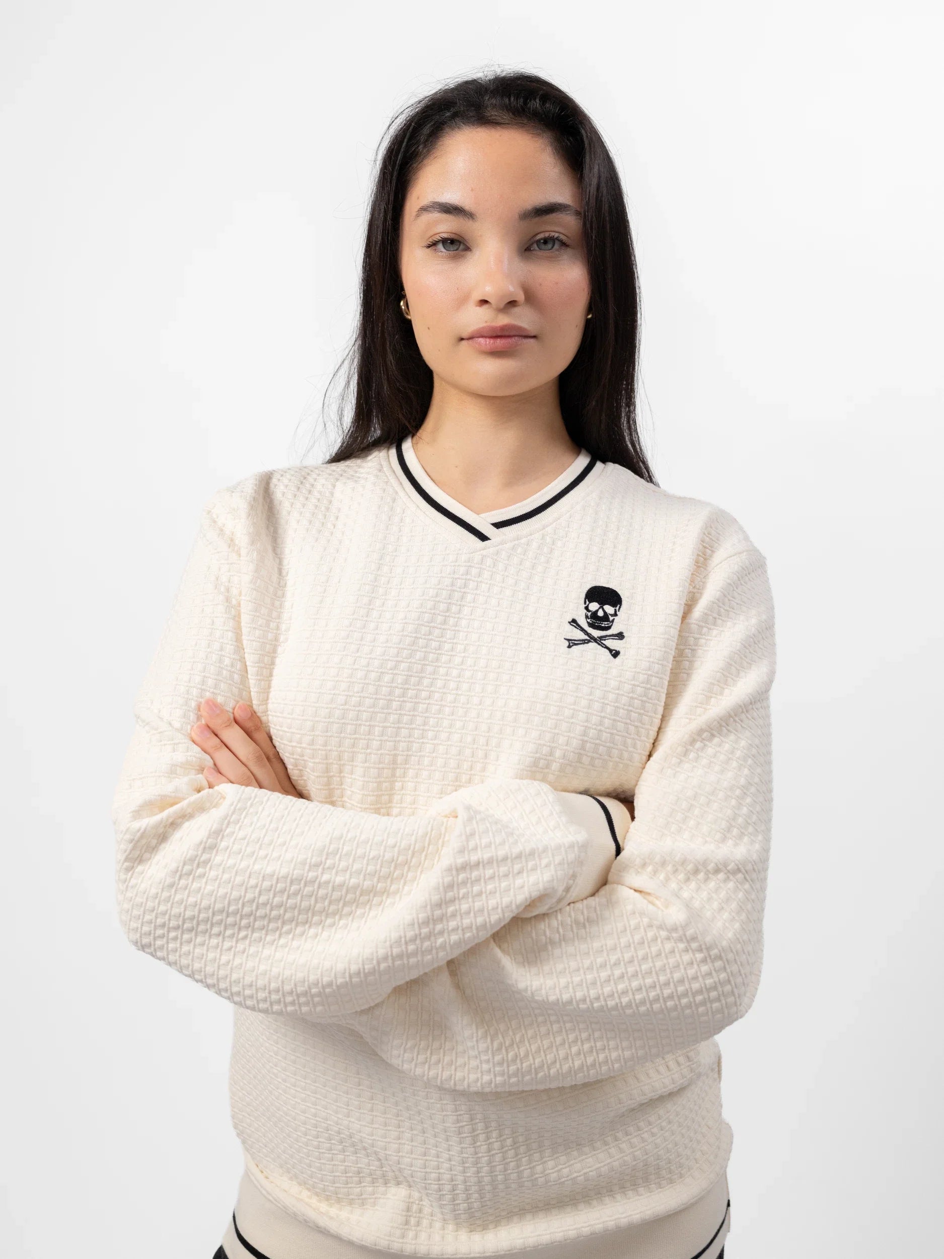 Orlando Pirates V-neck Waffle Sweatshirt White